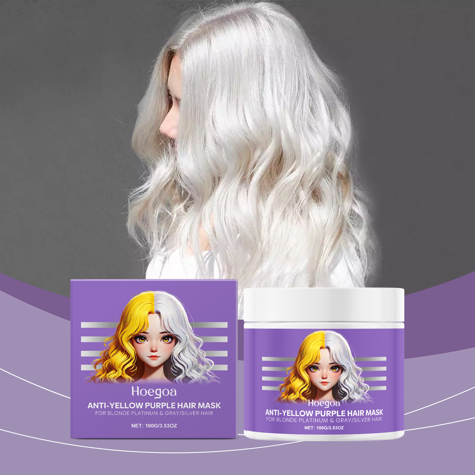 Deep Conditioner Mask - Máscara de cabelo roxo capa de
